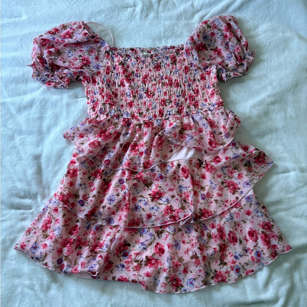 Francesca's Collections Floral Pink Dress
